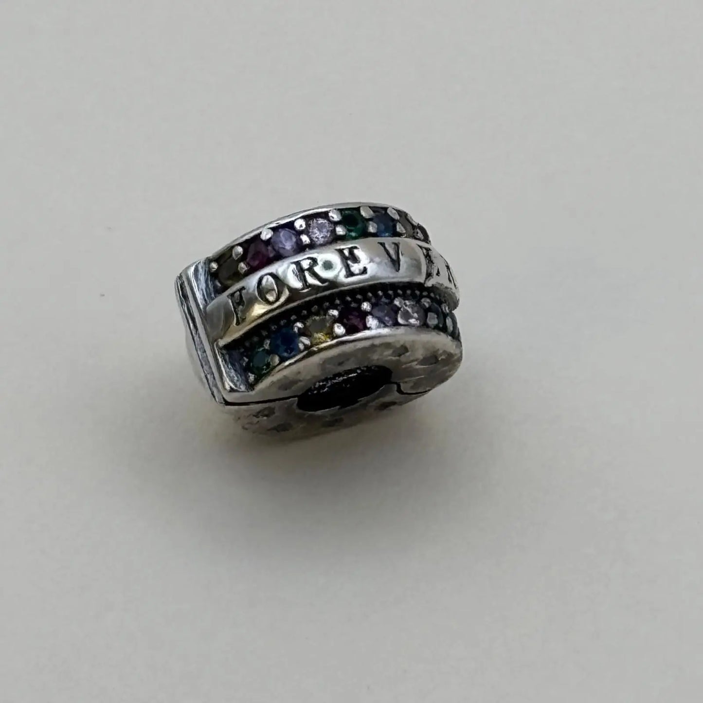 Charms Pand'OR en strass colorés en argent Sterling 925 avec inscription forever