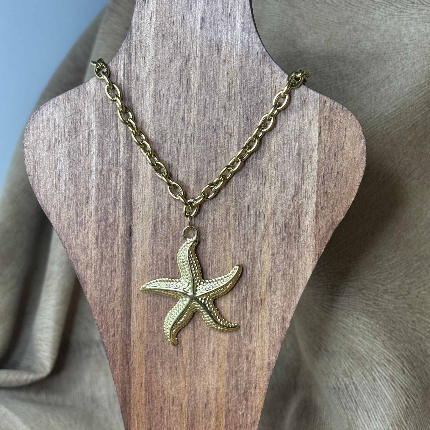 Collier doré | étoile de mer | Acier inoxydable
