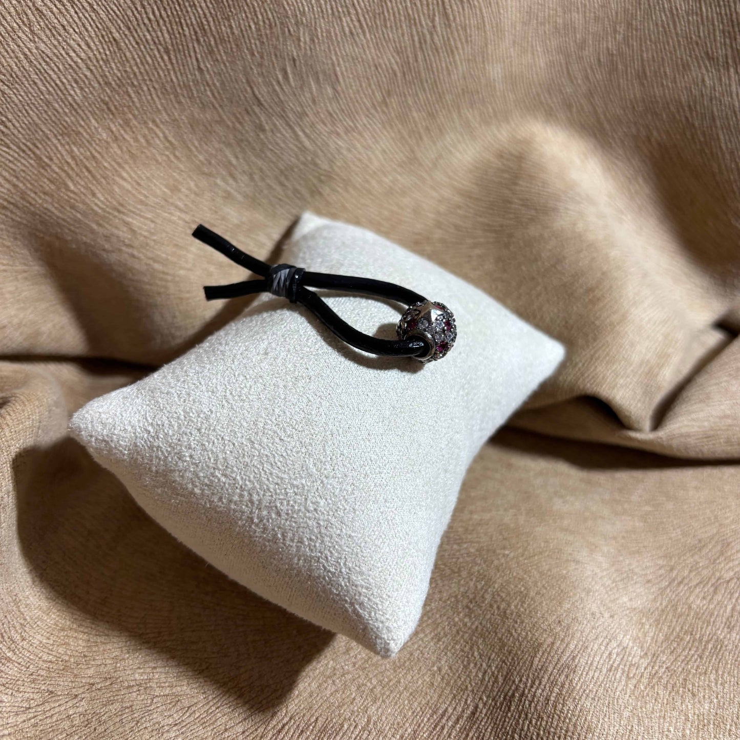 Charms Pand'OR | Sphère étoiles et strass rose et blanc |Argent Sterling