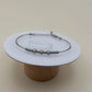 Bracelet argenté avec perles fines argentées rondes bracelet rigide et chainette