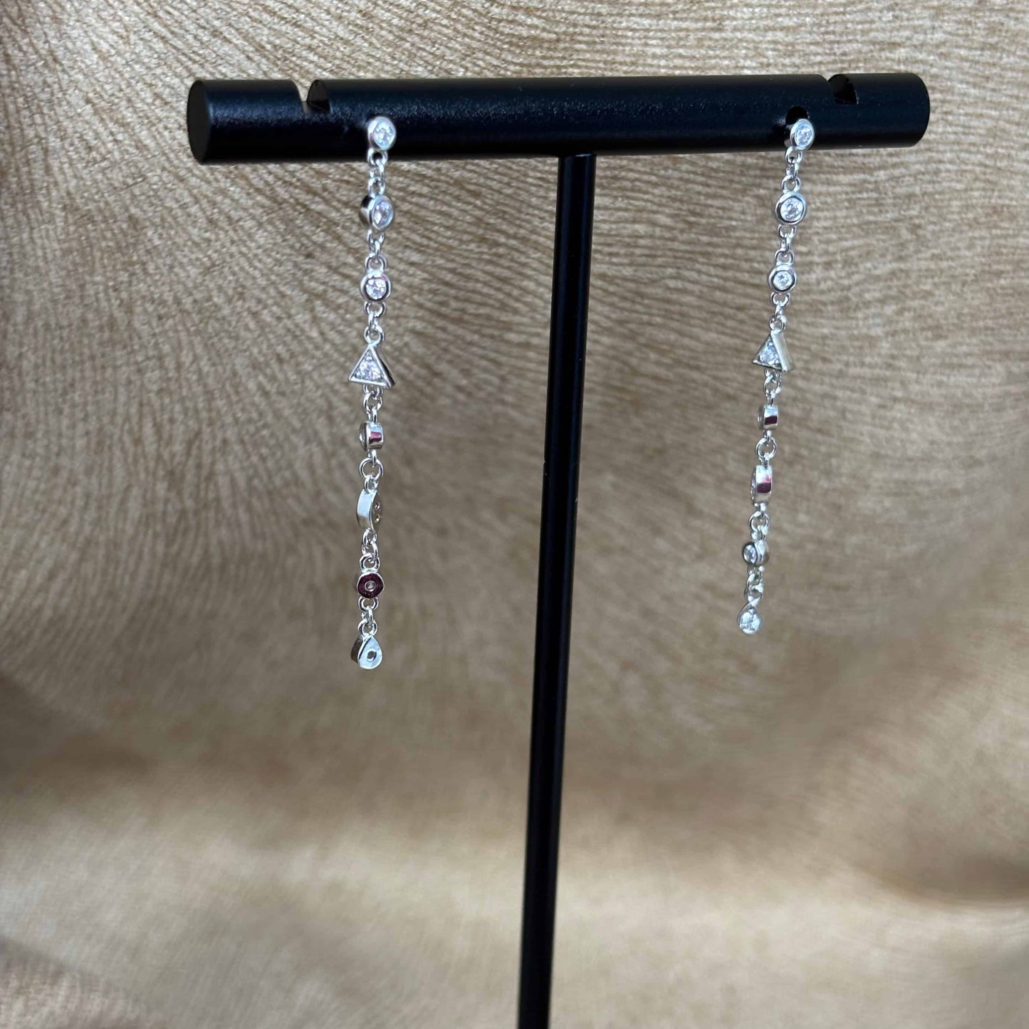 Boucle d'oreilles |Argent sterling 925 |Zircons de formes différentes