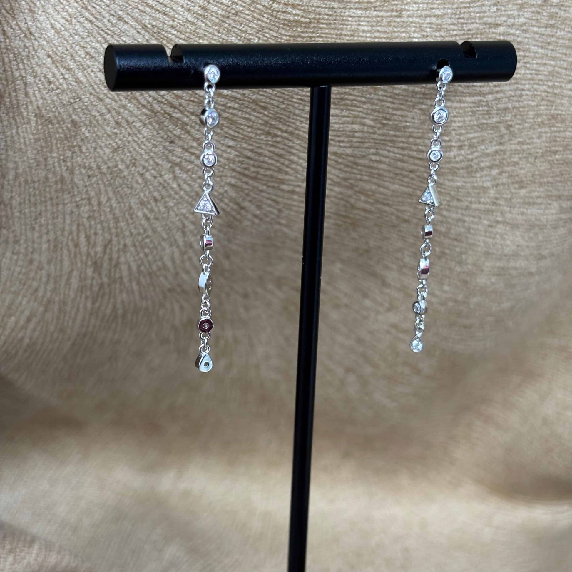 Boucle d'oreilles |Argent sterling 925 |Zircons de formes différentes