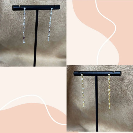 Boucle d'oreilles |Argent sterling 925 ou plaqué or 18k |Zircons de formes différentes