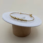 Bracelet doré avec perles fines dorées rondes bracelet rigide et chainette