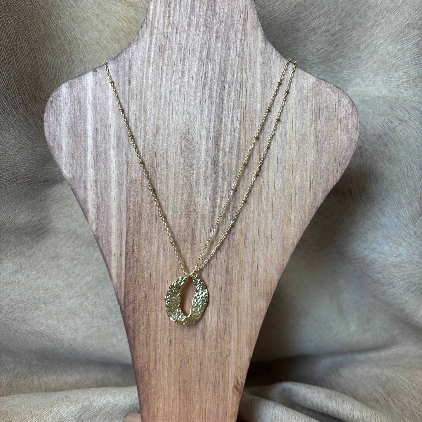 Collier doré |Pendentif cercle doré |Acier inoxydable