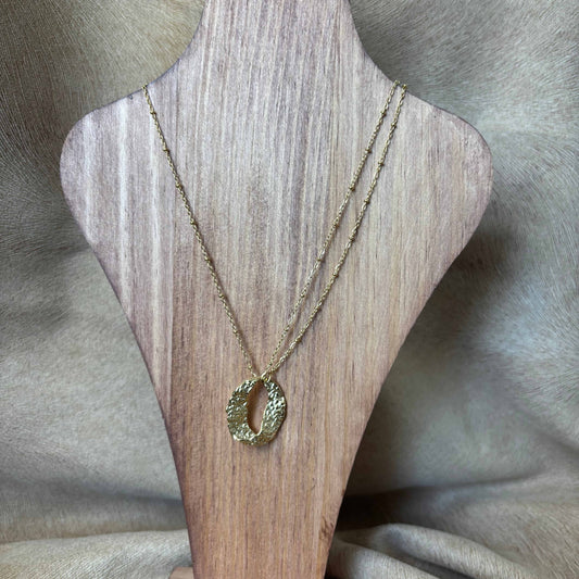 Collier doré |Pendentif cercle doré |Acier inoxydable