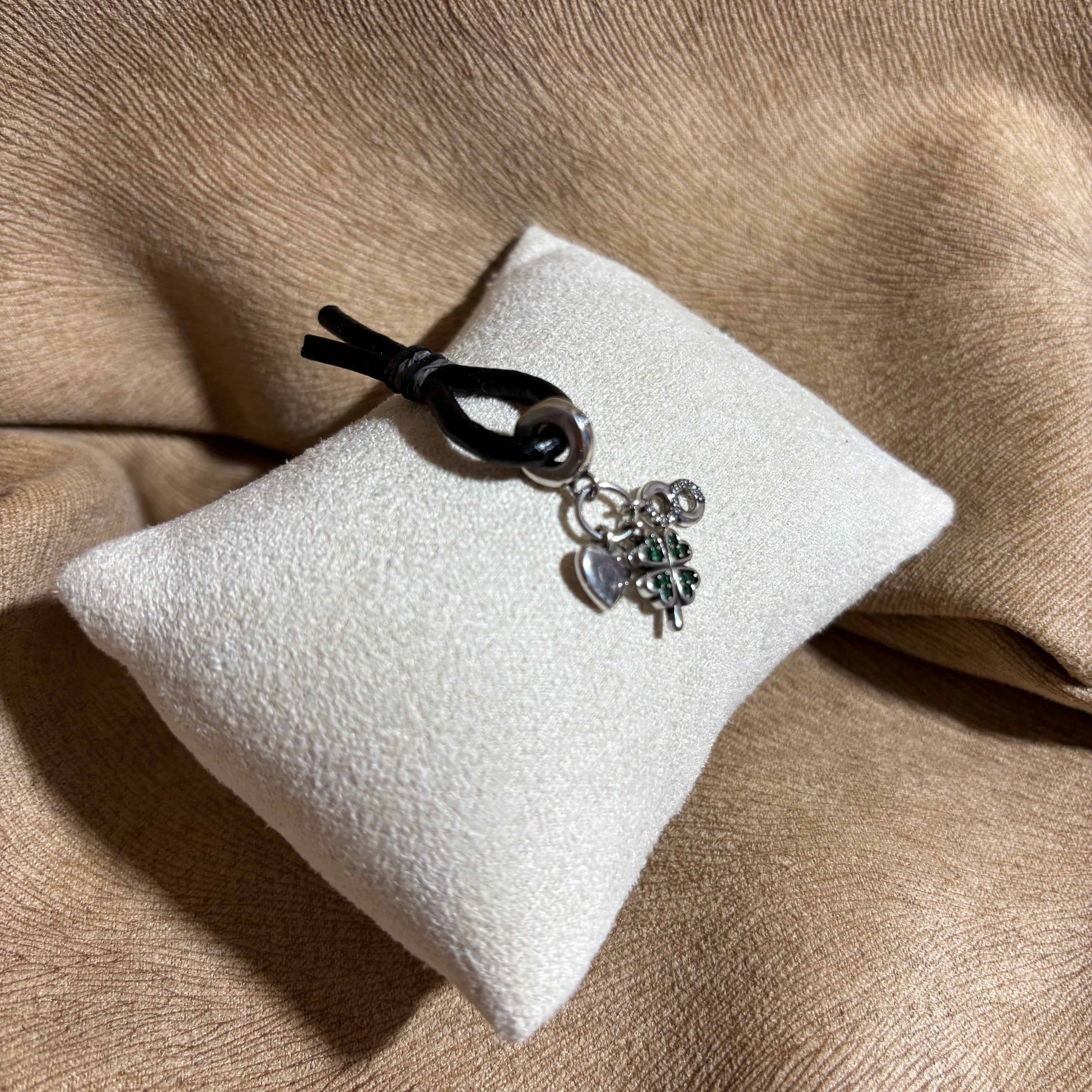 Charms Pand'OR |Trois breloques cœur trèfle et infini | En argent Sterling 925