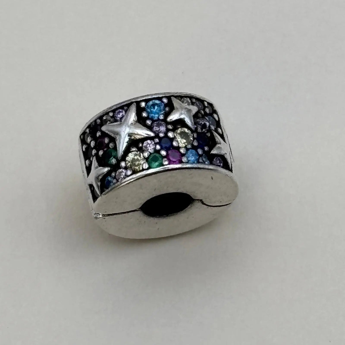 Charms Pand'OR argenté en forme d'étoiles sur brillant coloré en argent Sterling 925