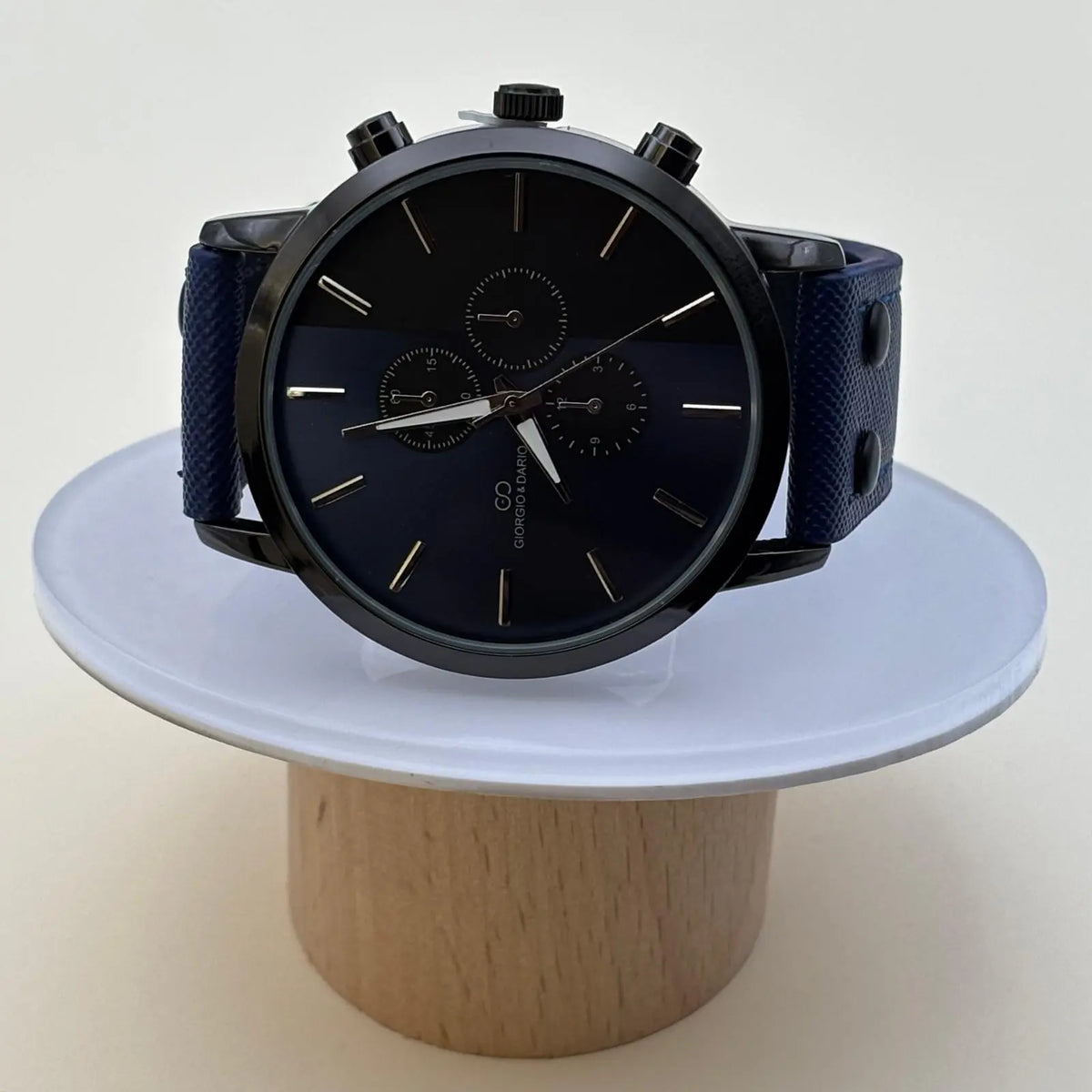 Montre pour homme avec cadran bicolore noir et vert