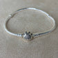 Bracelet Pand'Or |Bracelet avec charm' boule |Motif strass cœur |Tour 18 cm |Acier inoxydable
