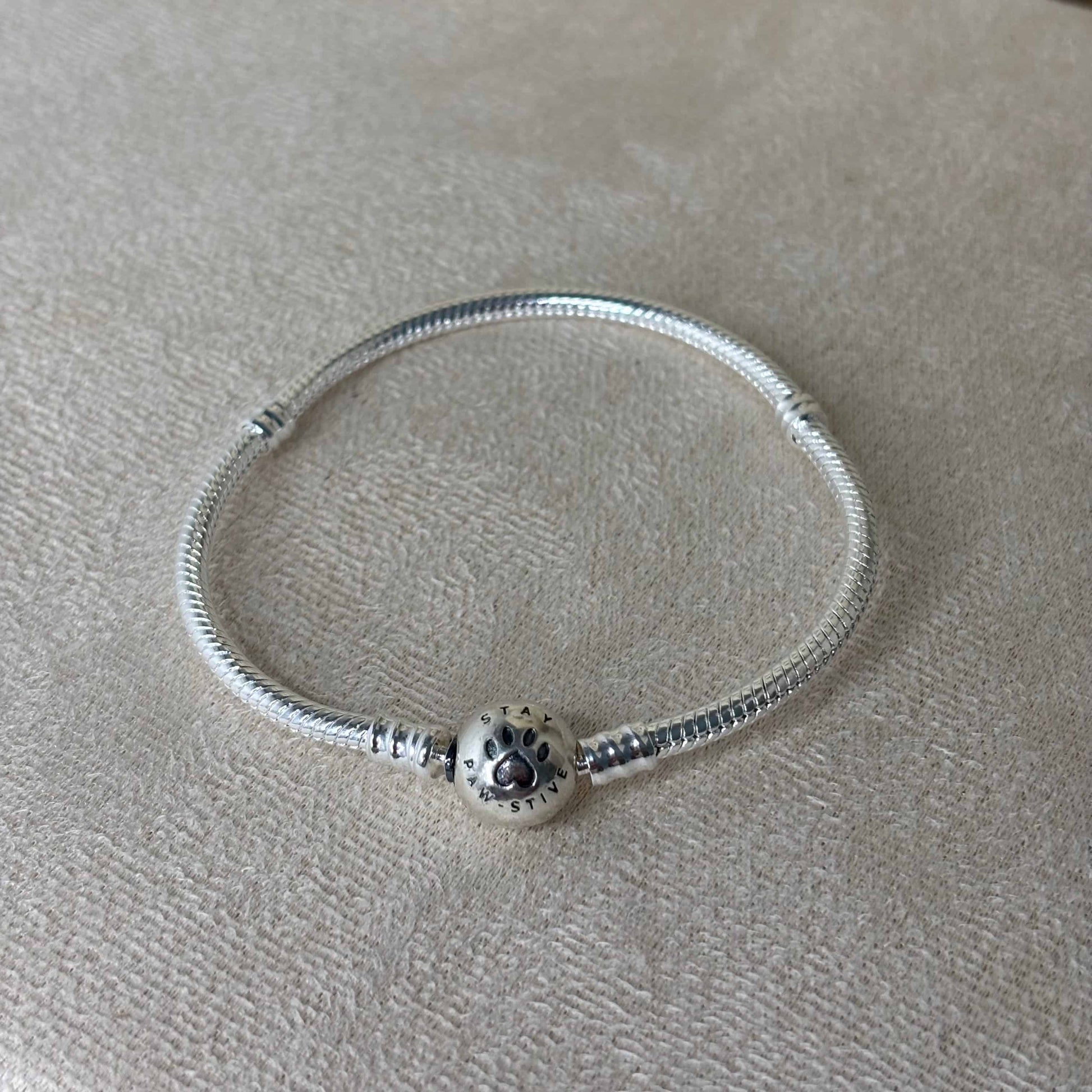 Bracelet Pand'Or |Bracelet avec charm' boule |Motif strass cœur |Acier inoxydable