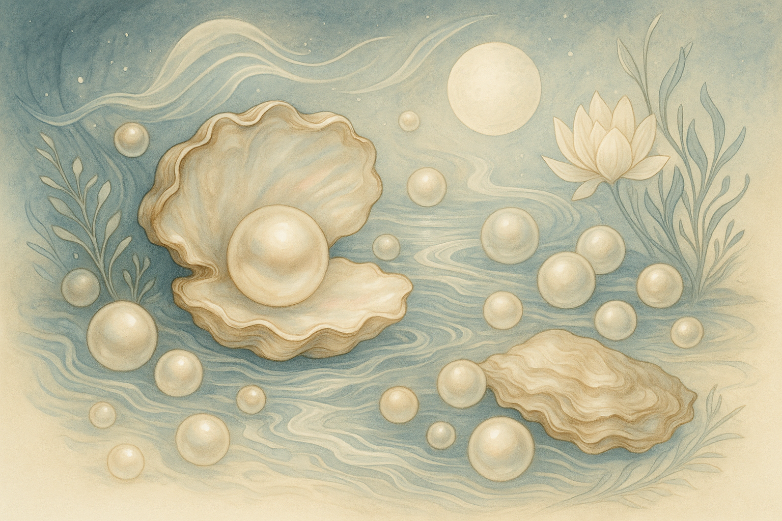 Des coquillages et des perles de nacre