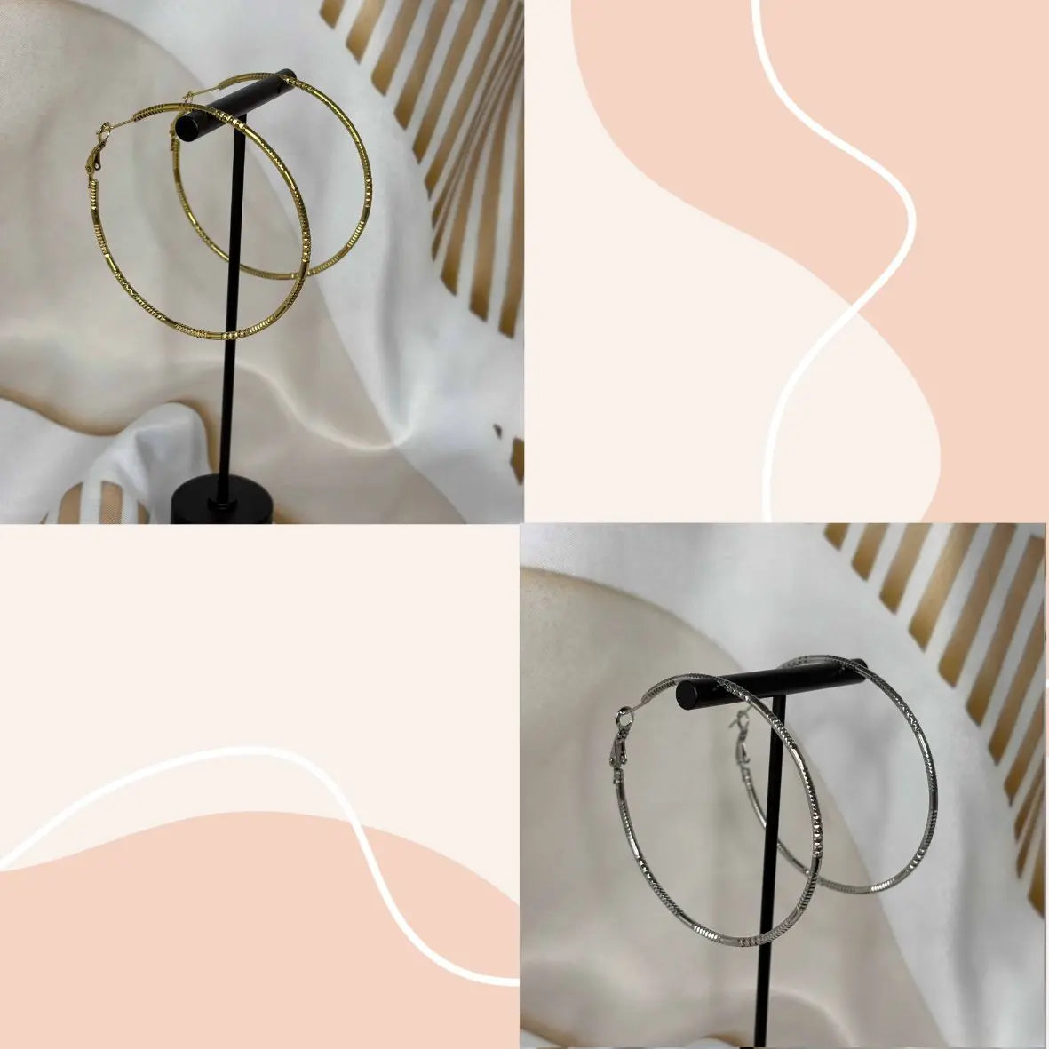 Boucles d'oreilles créoles | Anneau dorée ou argentée