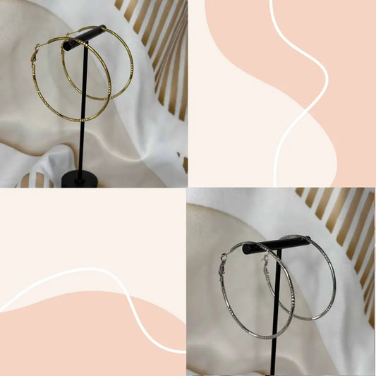 Boucles d'oreilles créoles | Anneau dorée ou argentée