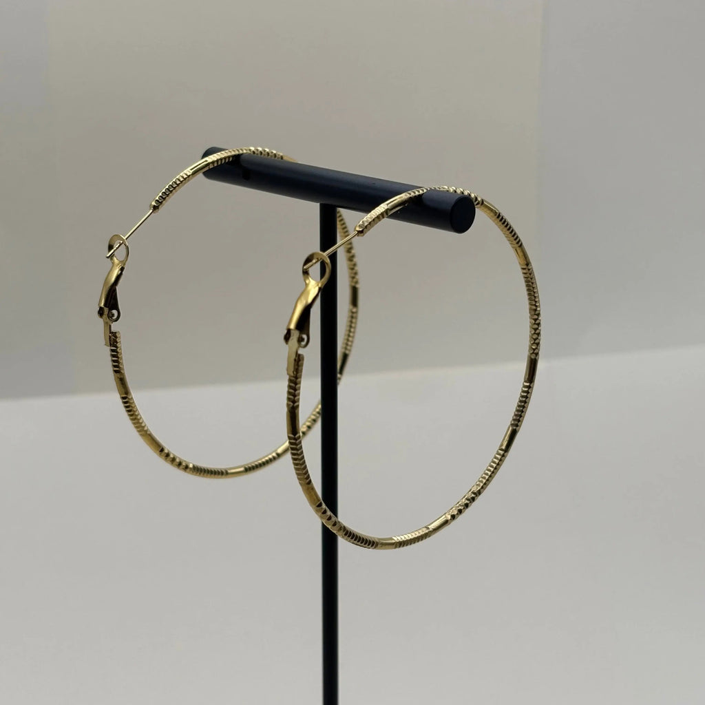 Des boucles d'oreilles créoles avec anneau doré