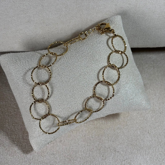 Bracelet doré |Anneaux dorés |acier inoxydable