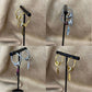 Boucles d'oreilles créoles |Motif plume et strass or ou argent | Acier inoxydable