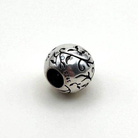 Charms Pand'OR en forme de sphère avec des feuilles de vigne en argent Sterling 925