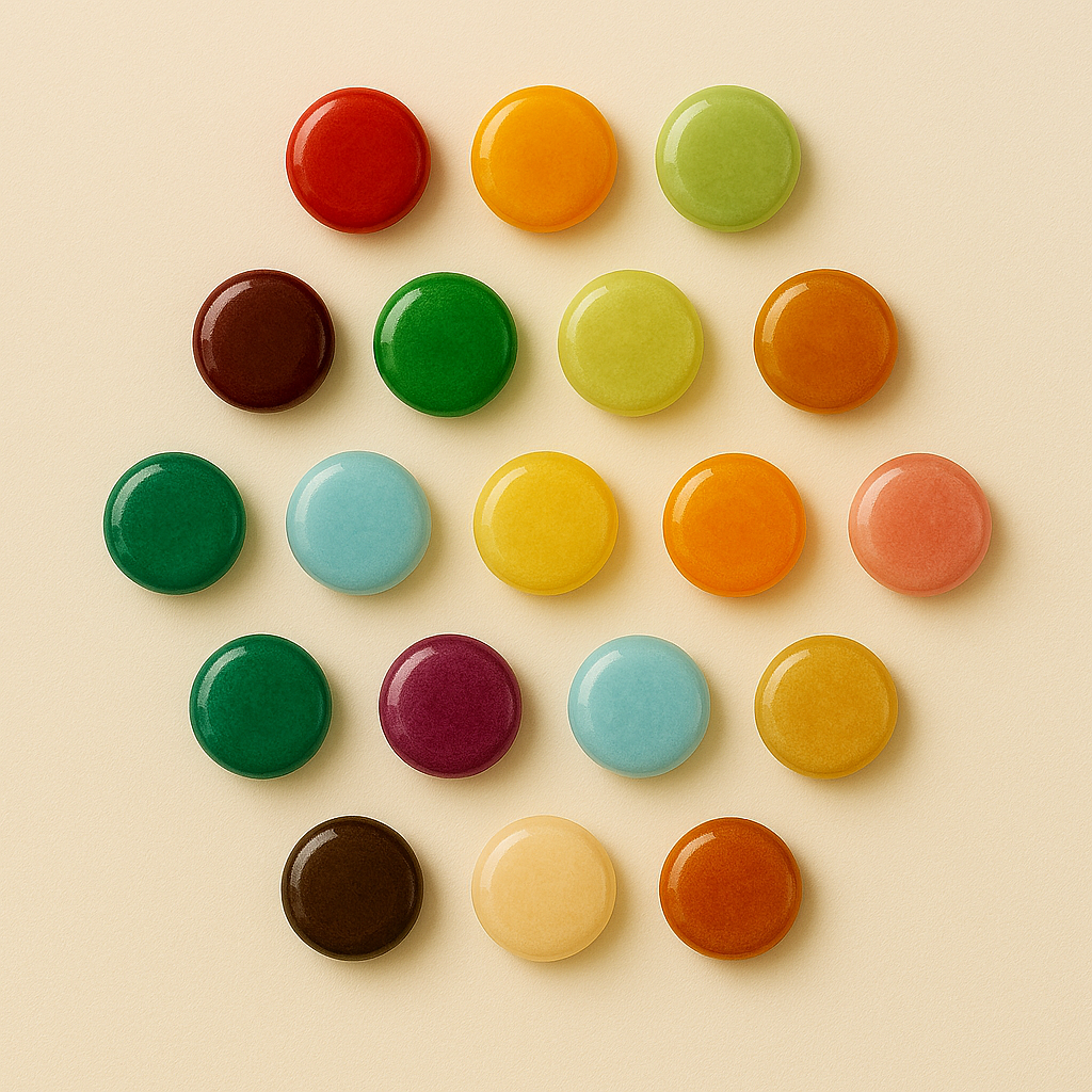 Un ensemble de perles acryliques plates Image