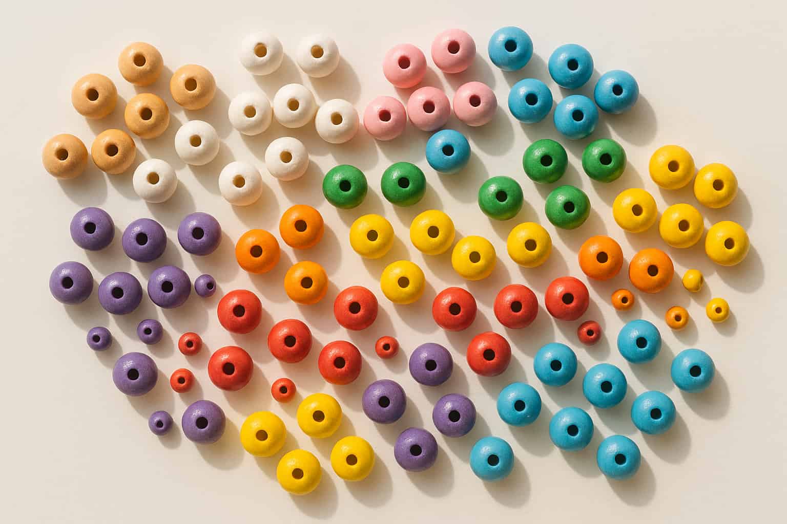 Ensemble de perles colorées en bois Image