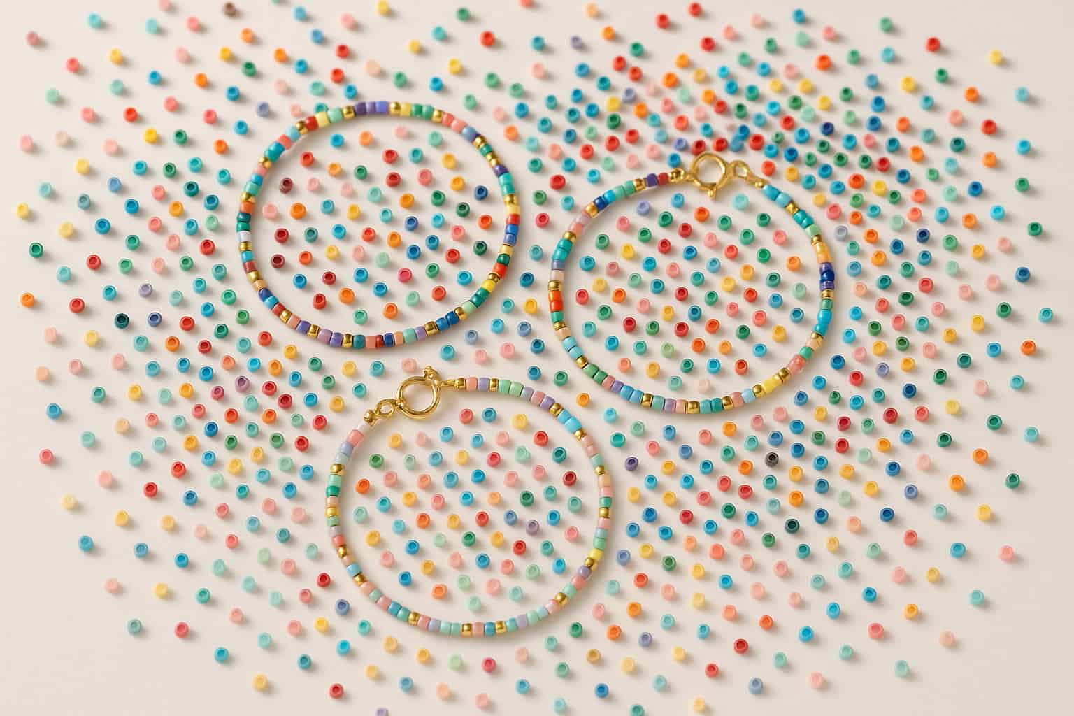 Photo avec des bracelets et des perles miyuki Image