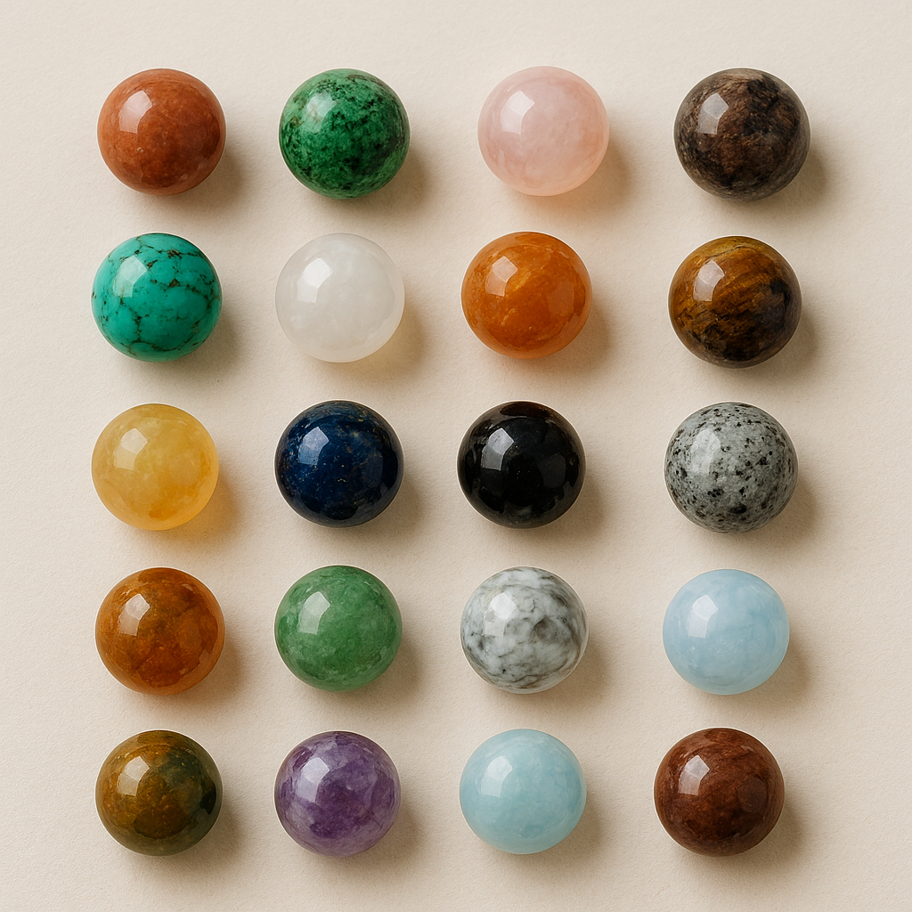 Perles naturelles de différentes couleur Image