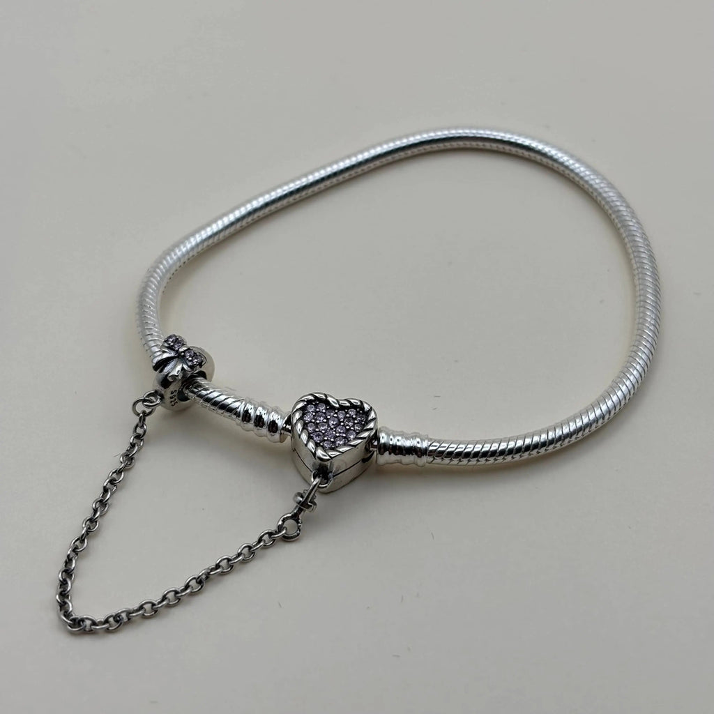 Charm Pand'Or avec chainette et coeur orné de strass
