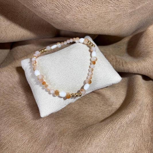 Bracelet en perles artisanal  | Bracelet perles acryliques à facettes sur élastique 