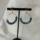 Boucles d'oreilles créoles | Perles colorées bleues | acier inoxydable