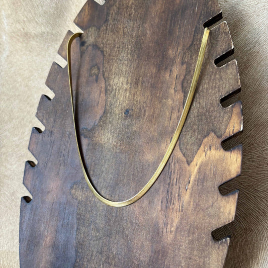 Collier doré |Maille serpent doré
