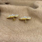 Boucles d'oreilles dorées| Motif étoile de mer et strass |Acier inoxydable