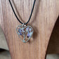 Collier artisanal | Collier cordon nylon ciré noir | Pendentif forme cœur en métal | Perles pastels acryliques et arbre de vie