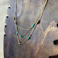 Collier multi rang or ou argent | Petites pierres naturelles vertes | Acier inoxydable