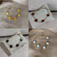 Bracelet doré | Motif trèfle | Fleurs colorées| Acier inoxydable