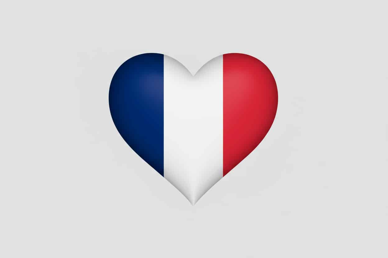 Le drapeau de la france en forme de coeur Image